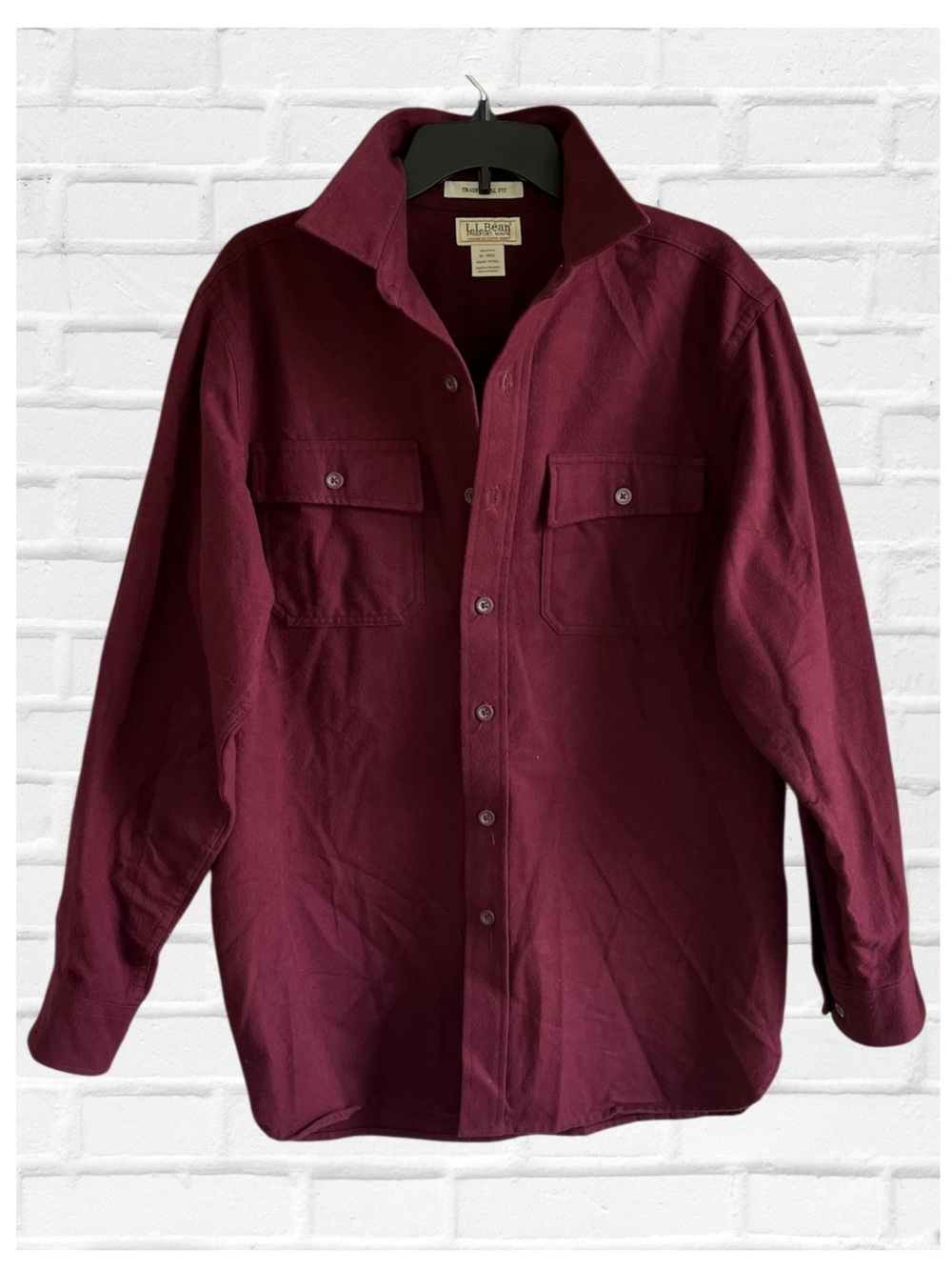 L.L. Bean Chamois Cloth Men's Med Burgundy Button-Up Workwear Ranch
Gorpcore